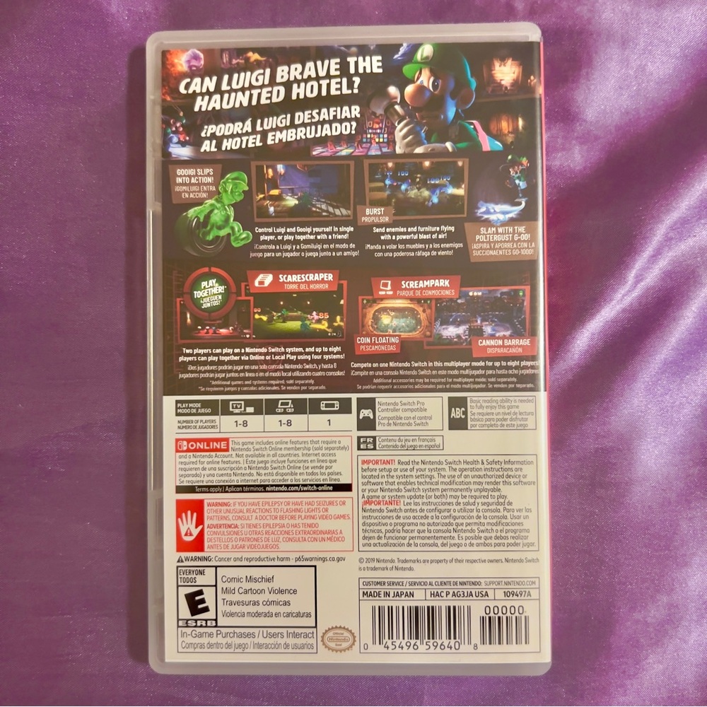 Used Nintendo Switch Luigi's Mansion 3 - Case and Game Cartridge Included Gift - Picture 2 of 3